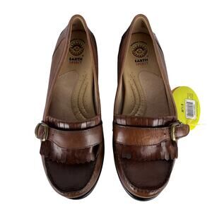 Earth Spirt Women's Gelron 2000 Loafers Leather Flats Brown Size 8.5W
